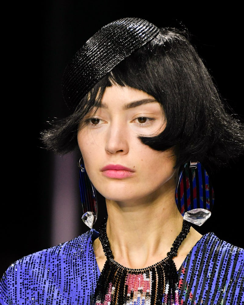 The baby bangs trend at Armani Privé's Spring 2020 Couture show.