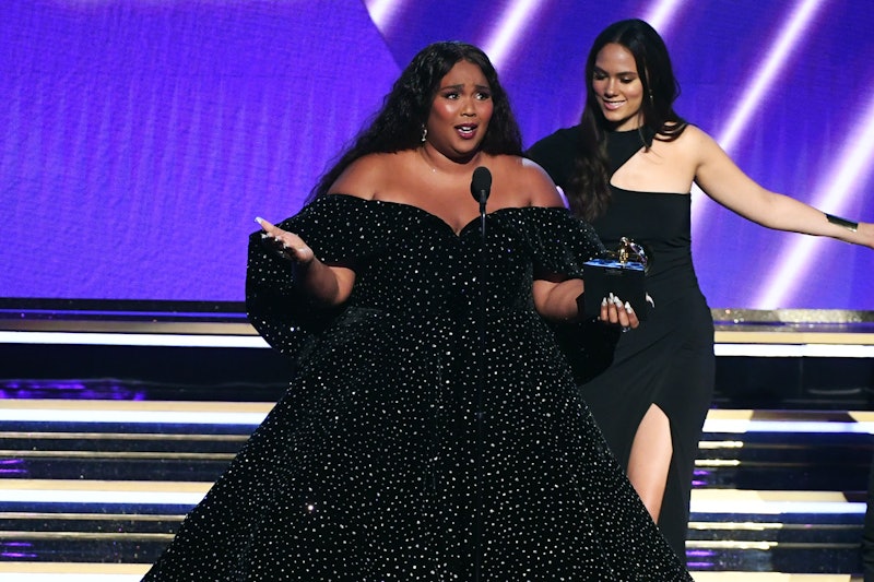 Lizzo accepted the 2020 Grammy for Best Pop Solo Performance for "Truth Hurts." 