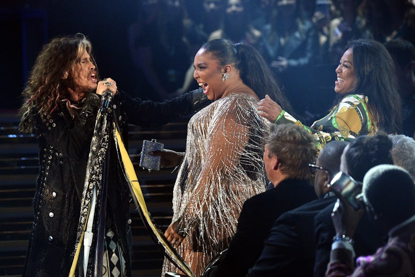 Lizzo and Steve Tyler had a real moment at the Grammys.