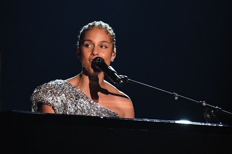 Alicia Keys hits the stage at the 2020 Grammy Awards.
