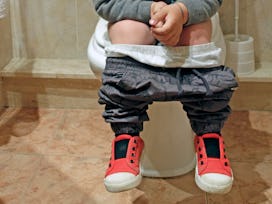 If your kid can't poop, a drop of peppermint oil in the toilet may help them go. 