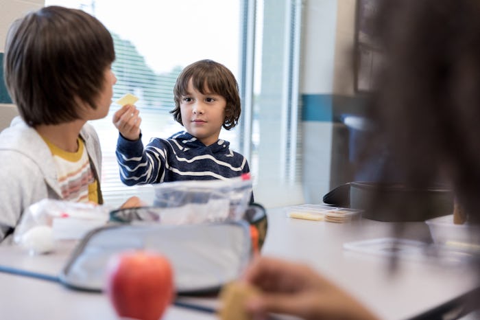kids at school eating snacks