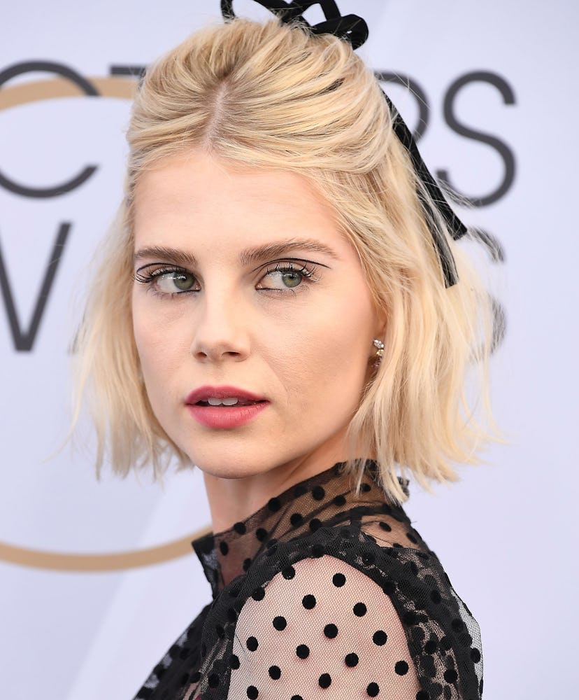 Lucy Boynton is one of many who are rocking 60s makeup trends lately