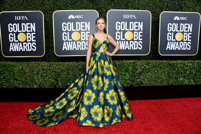 Taylor Swift's bold floral dress stood out on the red carpet at the 2020 Golden Globes.