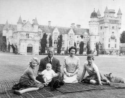 Vintage photo of Queen Elizabeth II with her corgis
