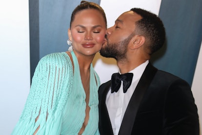 Chrissy Teigen and John Legend attend the Vanity Fair Oscars Party.