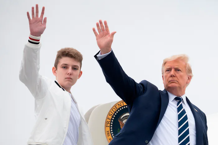 While speaking to reporters in Iowa on Wednesday, President Donald Trump touted his son's recent bou...