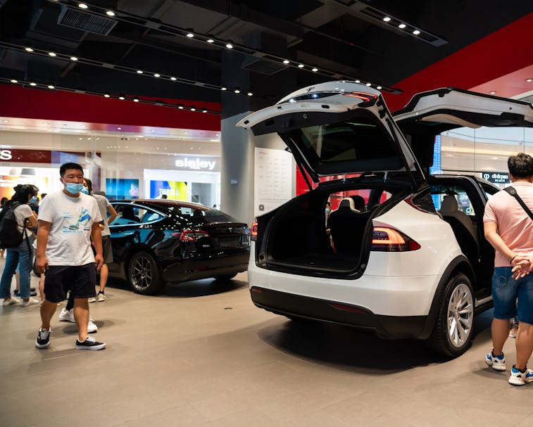 Tesla retail showroom.