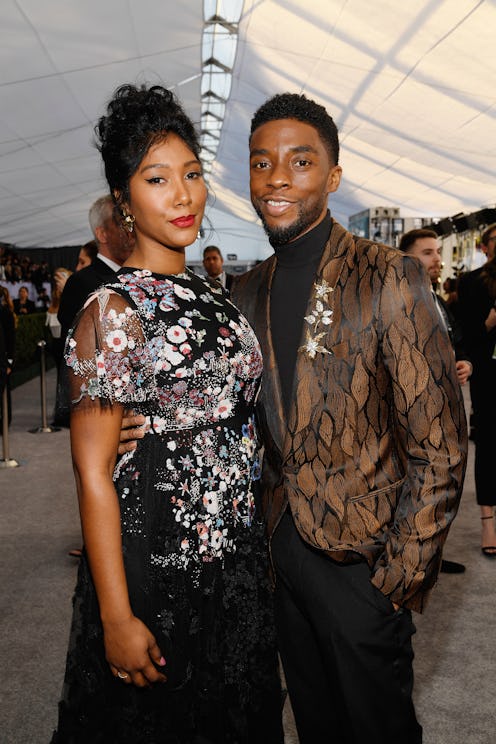 The late Chadwick Boseman and Wife Simone Ledward at the 2019 SAG Awards in Los Angeles