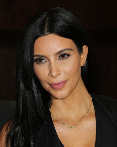 A pink lip and rosy cheeks is one of Kim Kardashian's most natural beauty looks
