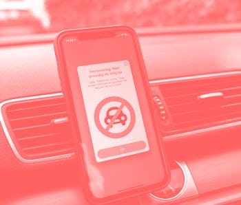 The Waze navigation app running on an iPhone.