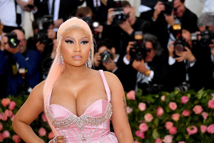 Rapper Nicki Minaj showed the first glimpse of her baby boy on Wednesday in a new Instagram post.
