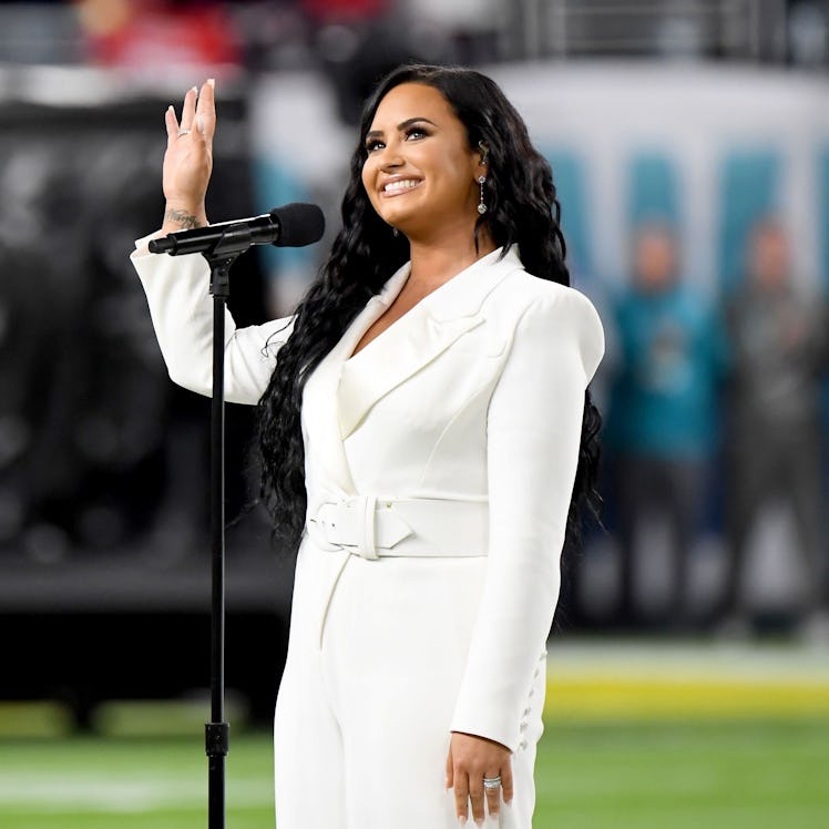 Demi Lovato performs the National Anthem.