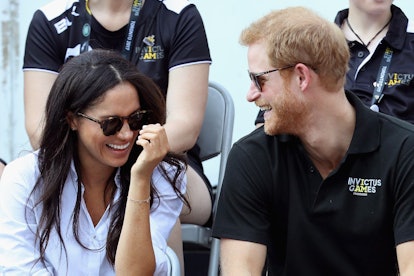 Prince Harry makes Meghan Markle laugh in 2017.