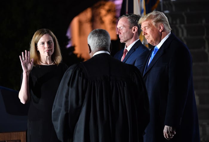 After being sworn in as the 115th Supreme Court justice, Amy Coney Barrett is set to hear her first ...