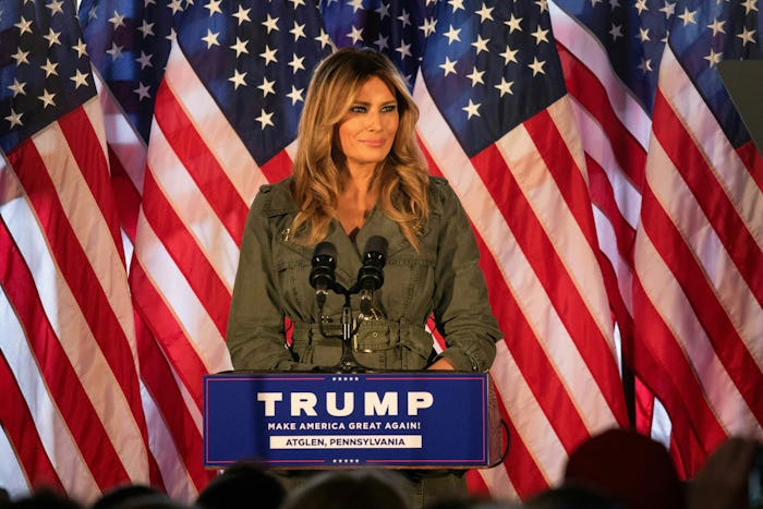 While speaking to voters in Pennsylvania on Tuesday, Melania Trump claimed Democrats were setting a ...