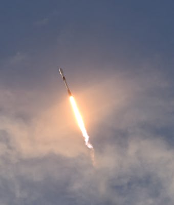 Picture of a rocket launching into space.
