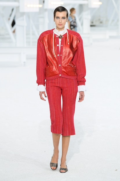The brick-red suit from Chanel's Spring 2021 Collection.