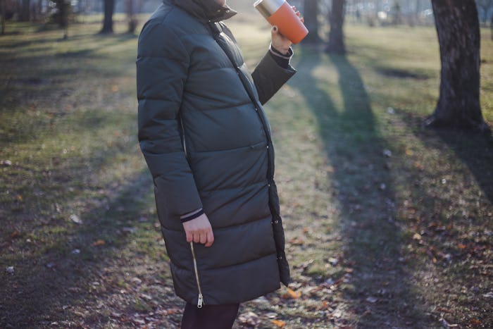 pregnant woman maternity coat