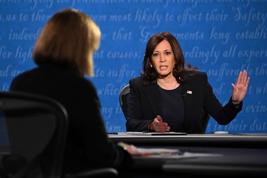 Democratic vice presidential nominee Kamala Harris pushed back on Vice President Mike Pence's attempt to interrupt with a firm, "I'm speaking," at Wednesday's debate.