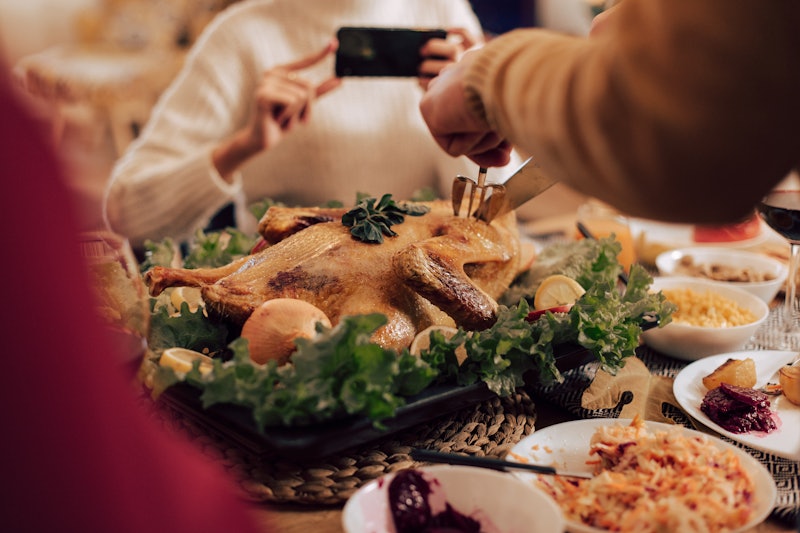 A family thanksgiving table. Experts explain how to respond to difficult political conversations at ...