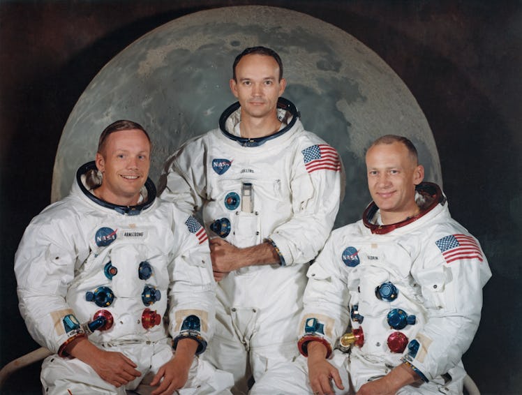 Neil Armstrong (left), Michael Collins, and Buzz Aldrin.