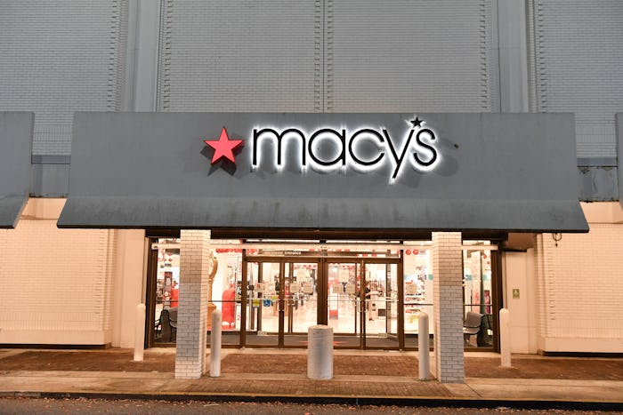 The outside of a Macy's store during Black Friday