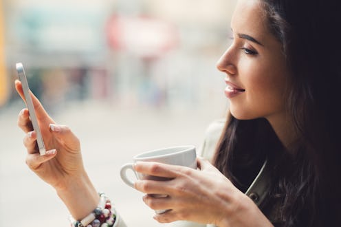 phone, texting, coffee