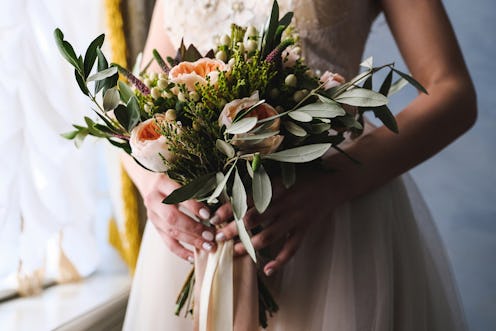bride, bouquet, flowers, wedding