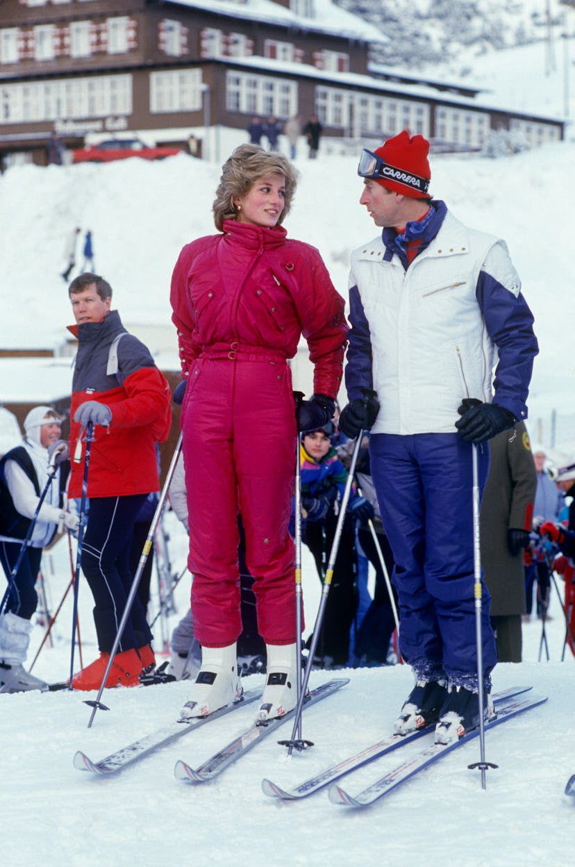 Princess Diana joins her husband for a ski holiday in Malbun, Liechtenstein in 1984.