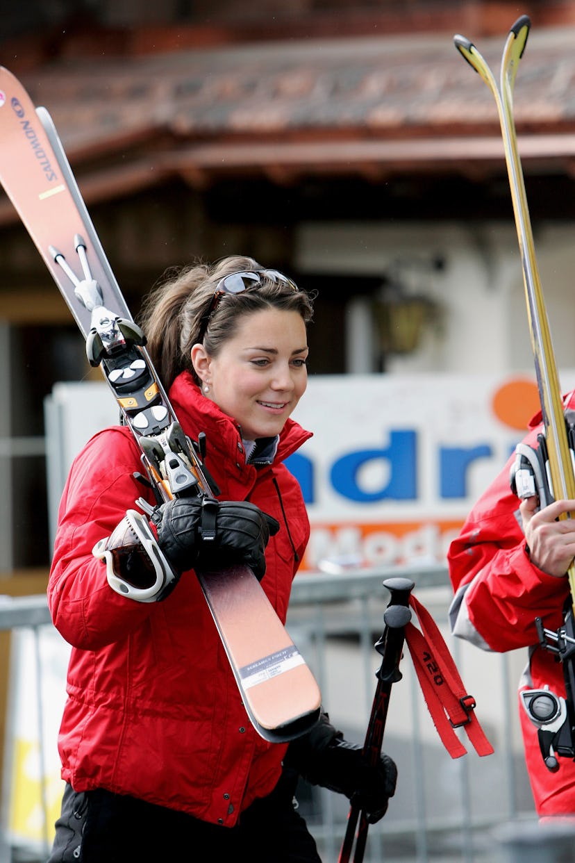 Kate Middleton prepares to ski in 2005.