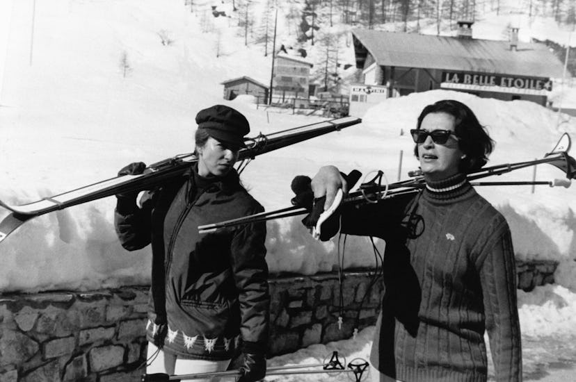 Princess Anne skis in France in 1969.