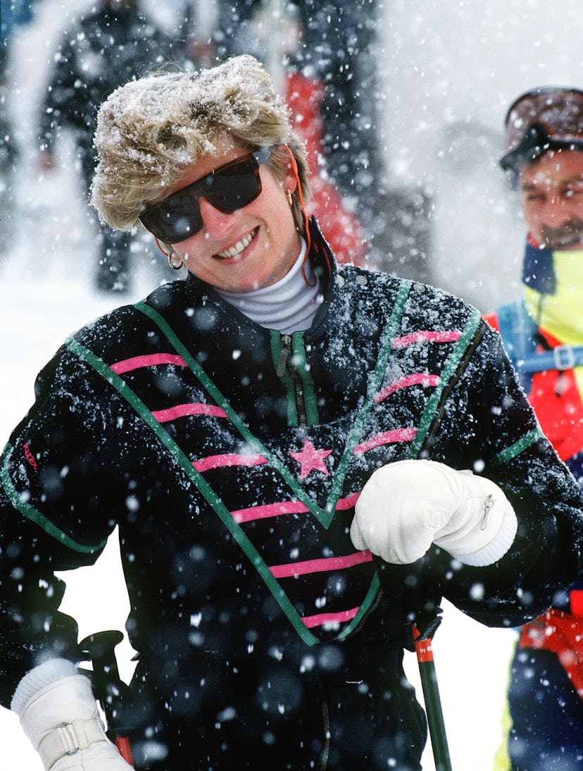 Princess Diana enjoys the snow in Austria in 1993.