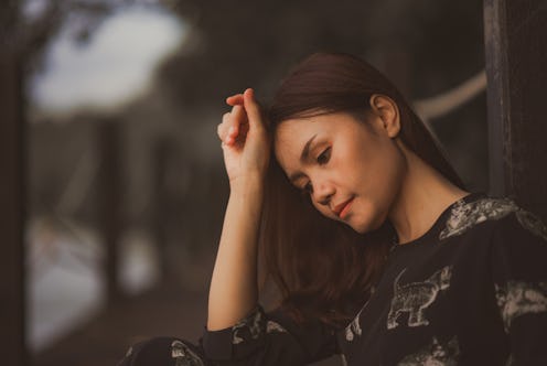 woman, somber, sad