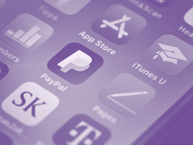 PayPal app icon on an iPhone.