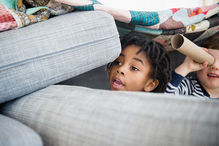 kids making a pillow fort