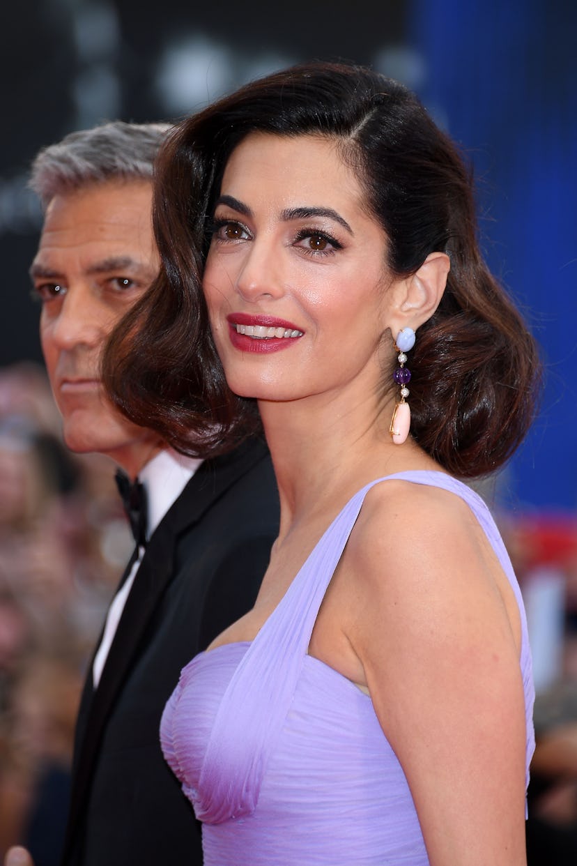 Amal Clooney's most iconic hairstyles: Old Hollywood lob.
