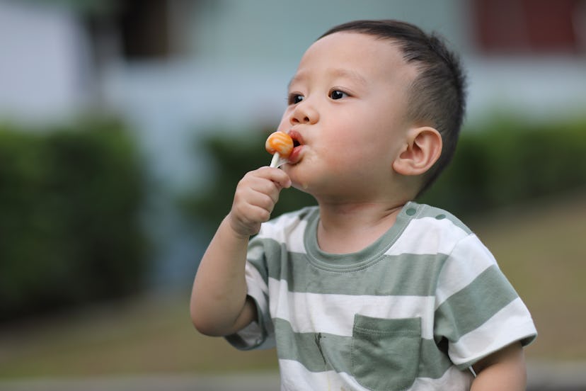 Experts say babies can eat candy once they are developmentally ready.