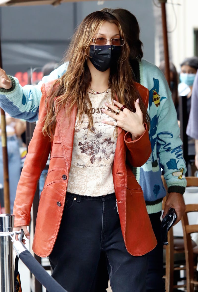 Bella Hadid Wore The Unexpected Version Of S Vest Trend Bella Hadid Wore The Unexpected Version Of S Vest Trend