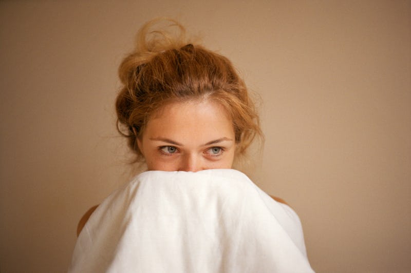 woman, bedsheet