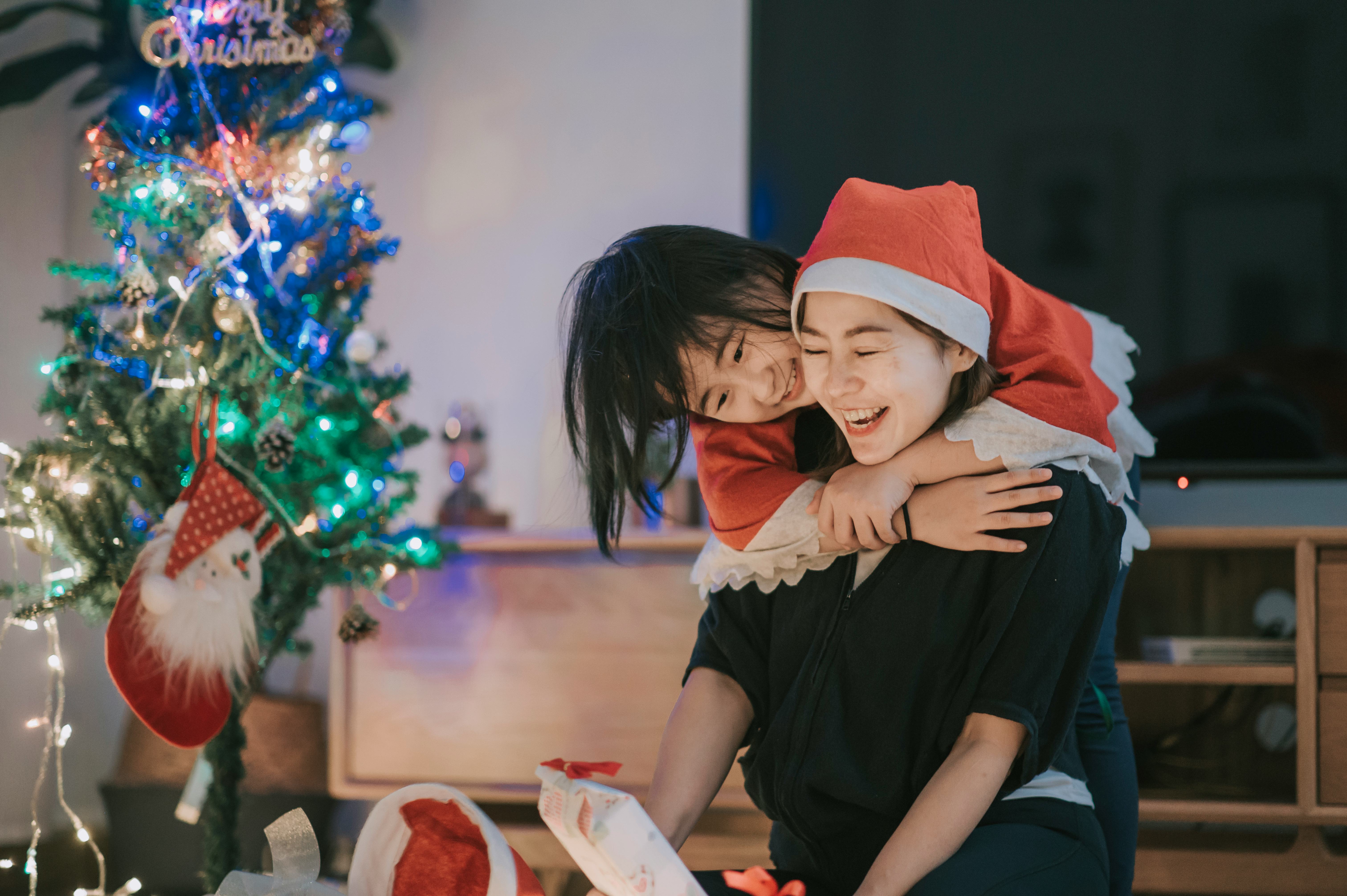 a family enjoying christmas