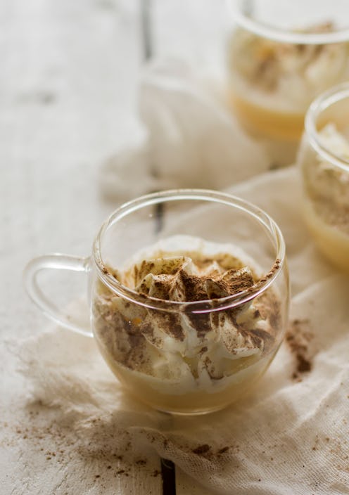 Cups of eggnog with cinnamon. Eggnog's health benefits are surprising.