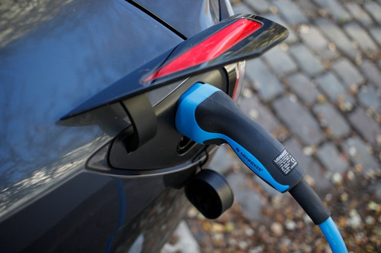 Tesla car charging.
