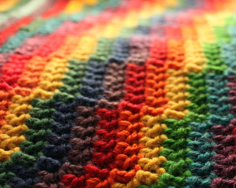 A mom upset her friend by crocheting a rainbow baby blanket.