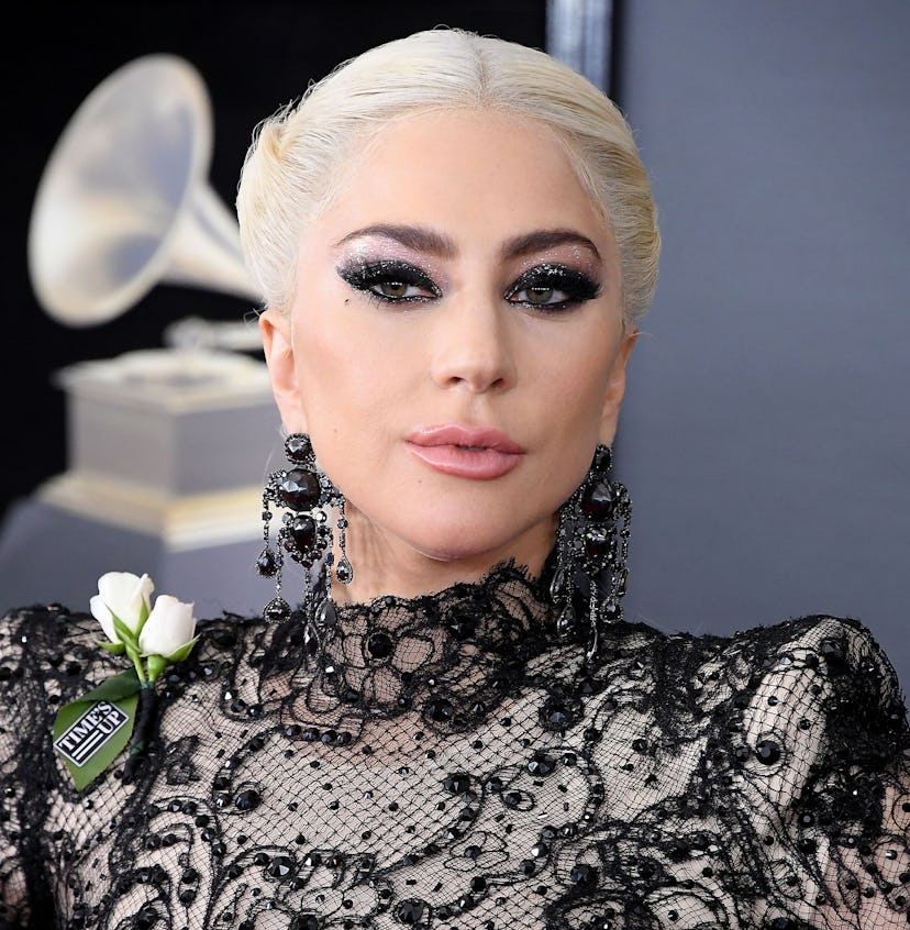 Lady Gaga's black eye look was a dramatic take on black eyeshadow. 