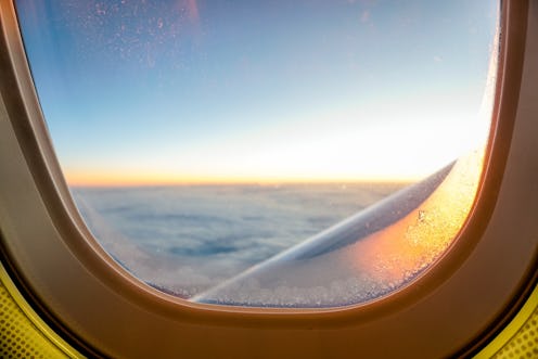 airplane, window, sky