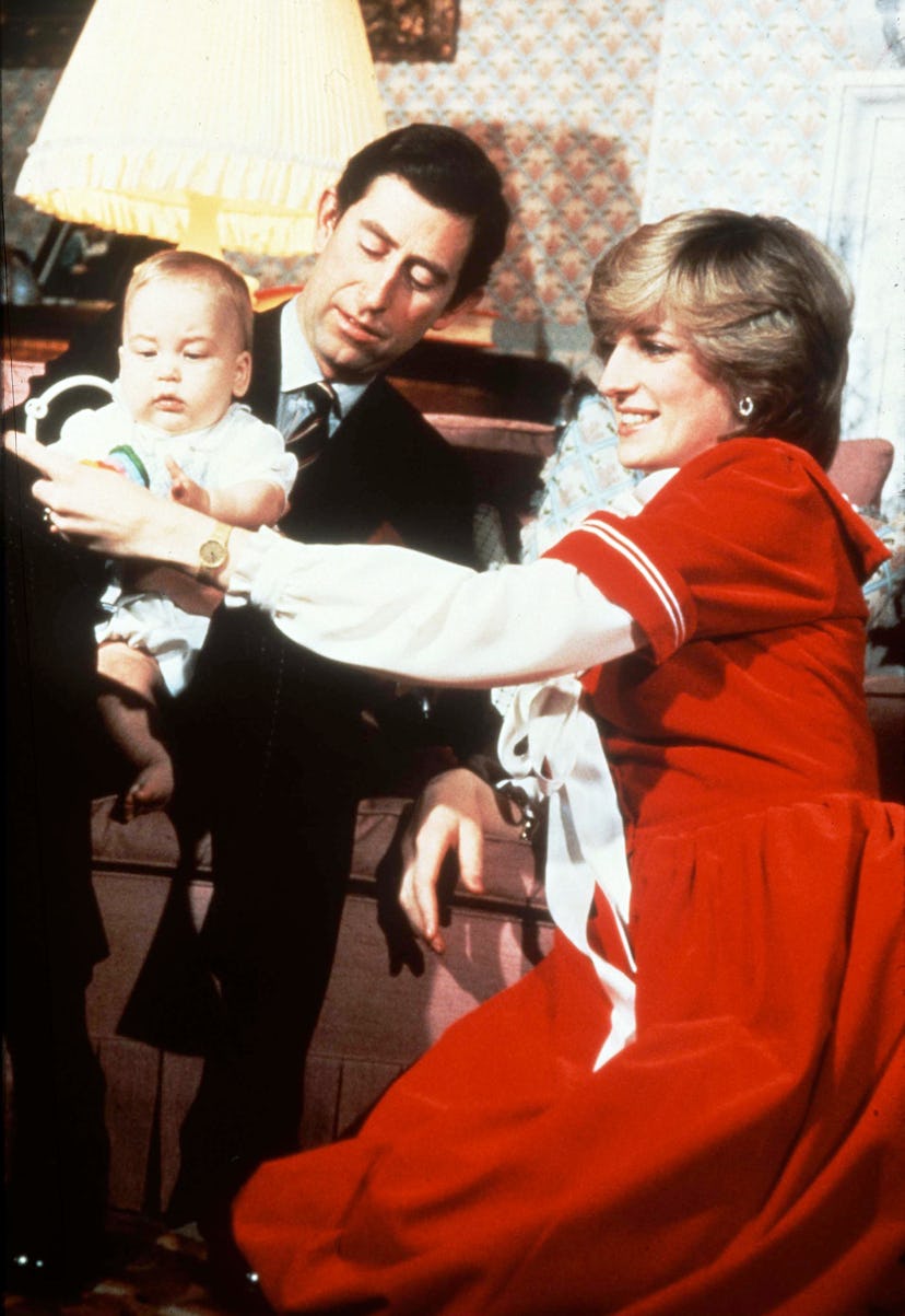 Prince Charles and Princess Diana with Prince William, Kensington Palace 1982.