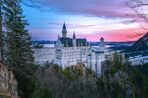 castle, sunset