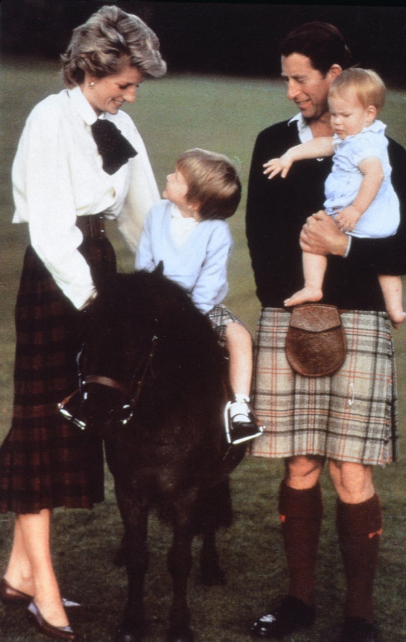 Prince William rides a horse in 1988.