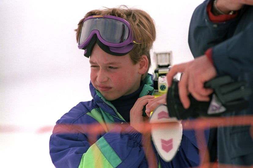 Prince William on a ski trip in Austria, 1991.